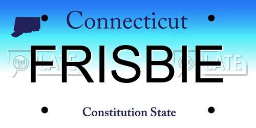 FRISBIE Connecticut License Plate