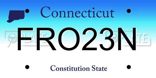 FRO23N Connecticut License Plate