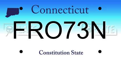 FRO73N Connecticut License Plate