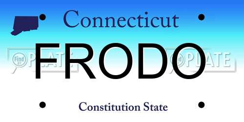 FRODO Connecticut License Plate