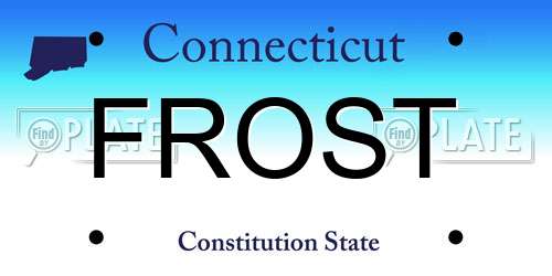 FROST Connecticut License Plate