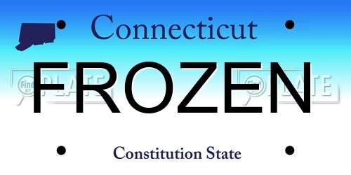 FROZEN Connecticut License Plate
