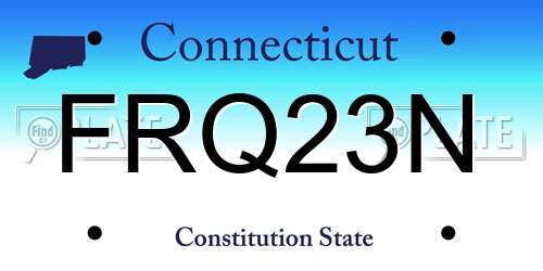 FRQ23N Connecticut License Plate