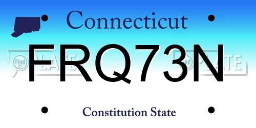 FRQ73N Connecticut License Plate