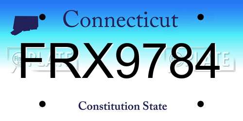 FRX9784 Connecticut License Plate