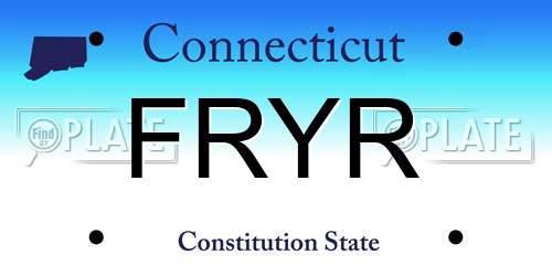 FRYR Connecticut License Plate