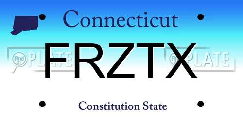 FRZTX Connecticut License Plate
