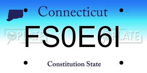 FS0E6I Connecticut License Plate