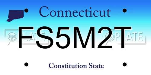 FS5M2T Connecticut License Plate