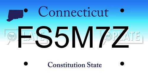FS5M7Z Connecticut License Plate