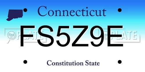FS5Z9E Connecticut License Plate