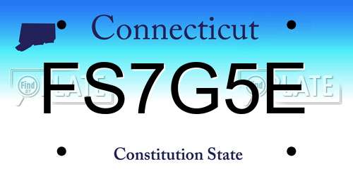 FS7G5E Connecticut License Plate