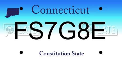 FS7G8E Connecticut License Plate