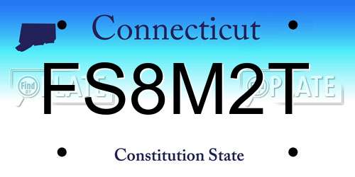 FS8M2T Connecticut License Plate