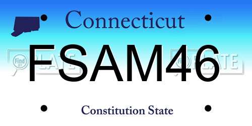 FSAM46 Connecticut License Plate