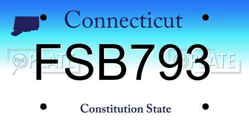 FSB793 Connecticut License Plate