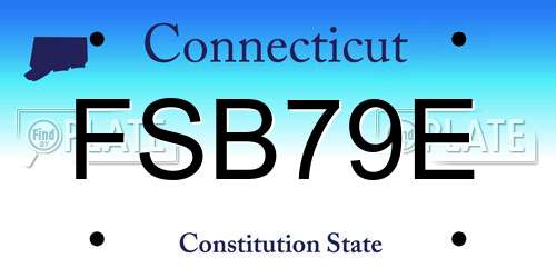 FSB79E Connecticut License Plate