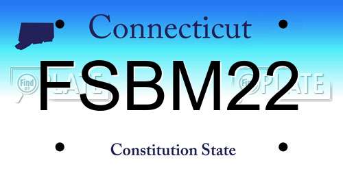 FSBM22 Connecticut License Plate