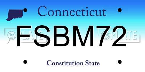 FSBM72 Connecticut License Plate