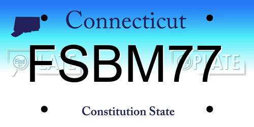 FSBM77 Connecticut License Plate