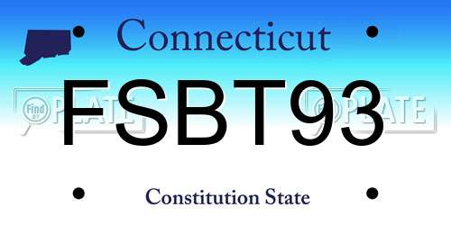 FSBT93 Connecticut License Plate