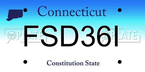 FSD36I Connecticut License Plate