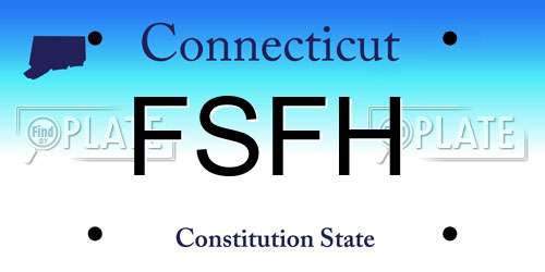FSFH Connecticut License Plate
