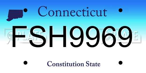 FSH9969 Connecticut License Plate