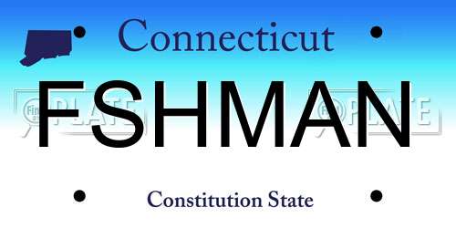 FSHMAN Connecticut License Plate