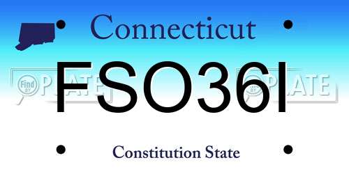 FSO36I Connecticut License Plate