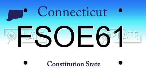 FSOE61 Connecticut License Plate