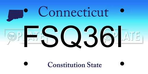 FSQ36I Connecticut License Plate