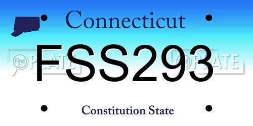 FSS293 Connecticut License Plate