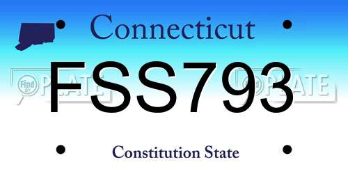 FSS793 Connecticut License Plate