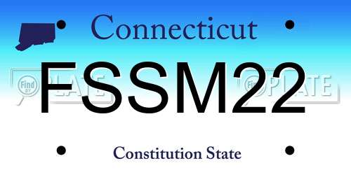 FSSM22 Connecticut License Plate