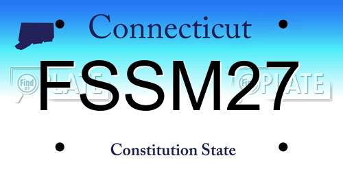 FSSM27 Connecticut License Plate