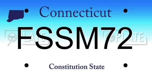 FSSM72 Connecticut License Plate