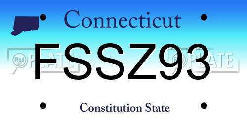 FSSZ93 Connecticut License Plate