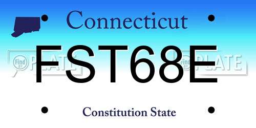 FST68E Connecticut License Plate
