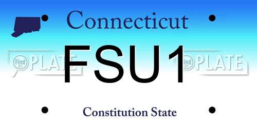 FSU1 Connecticut License Plate