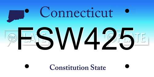 FSW425 Connecticut License Plate