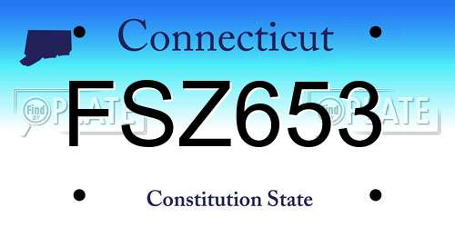 FSZ653 Connecticut License Plate