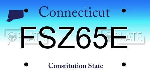 FSZ65E Connecticut License Plate