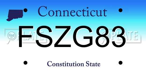 FSZG83 Connecticut License Plate