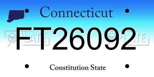 FT26092 Connecticut License Plate