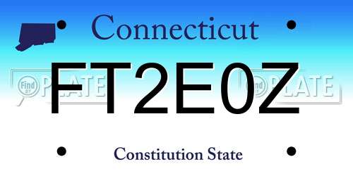 FT2E0Z Connecticut License Plate