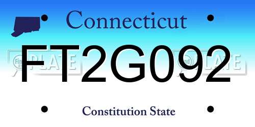 FT2G092 Connecticut License Plate