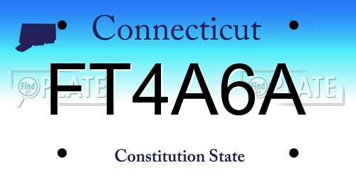 FT4A6A Connecticut License Plate