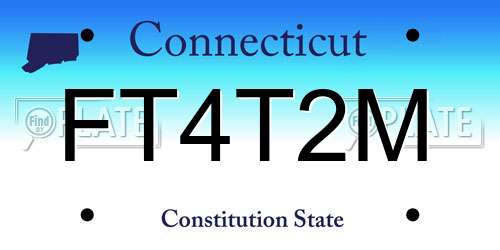 FT4T2M Connecticut License Plate