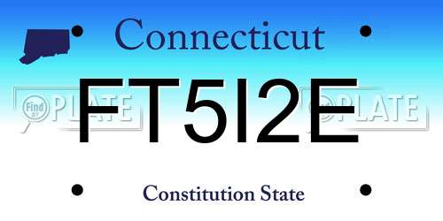 FT5I2E Connecticut License Plate